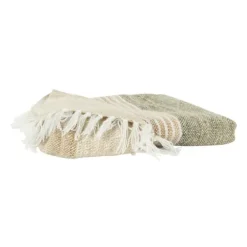 Blankets & Throws-Kirkland's Home Stripe Woven Throw Brown