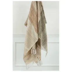 Blankets & Throws-Kirkland's Home Stripe Woven Throw Brown