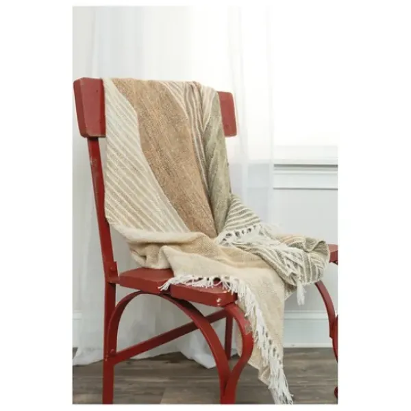 Blankets & Throws-Kirkland's Home Stripe Woven Throw Brown
