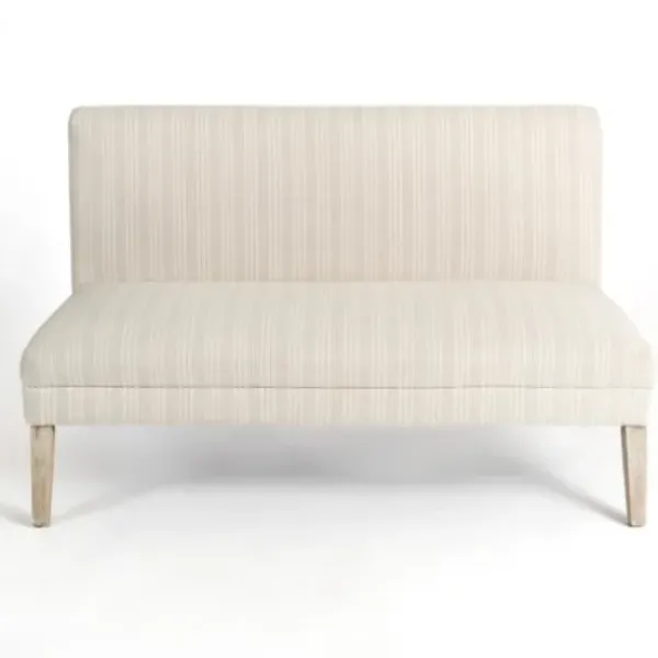 Benches & Ottomans-Kirkland's Home Striped Banquette Bench Ivory