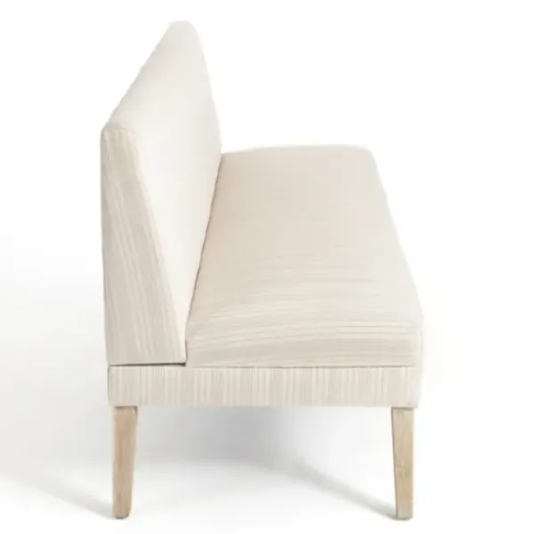 Benches & Ottomans-Kirkland's Home Striped Banquette Bench Ivory