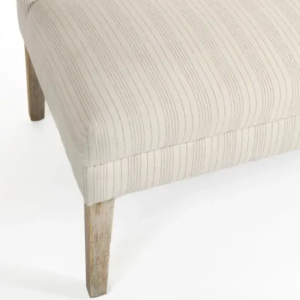 Benches & Ottomans-Kirkland's Home Striped Banquette Bench Ivory