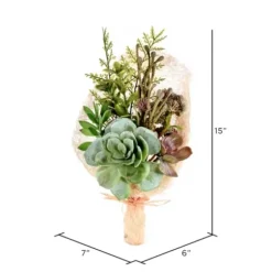 Stems & Bouquets-Kirkland's Home Succulent Bouquet, 15 In. Green