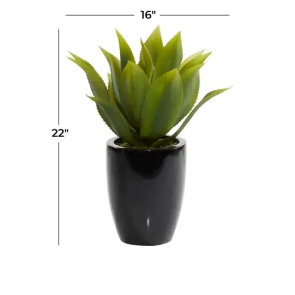 Arrangements & Greenery-Kirkland's Home Succulent In Sleek Black Planter Green/Black