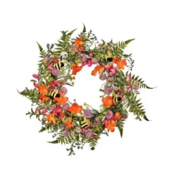Wreaths-Kirkland's Home Summer Bloom Wreath Green/Orange
