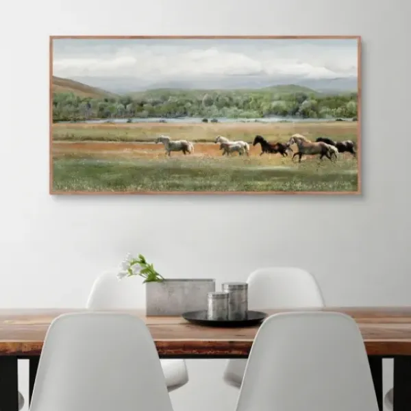 Canvas Art-Kirkland's Home Summer Herd Framed Canvas Art Print Green/Gray