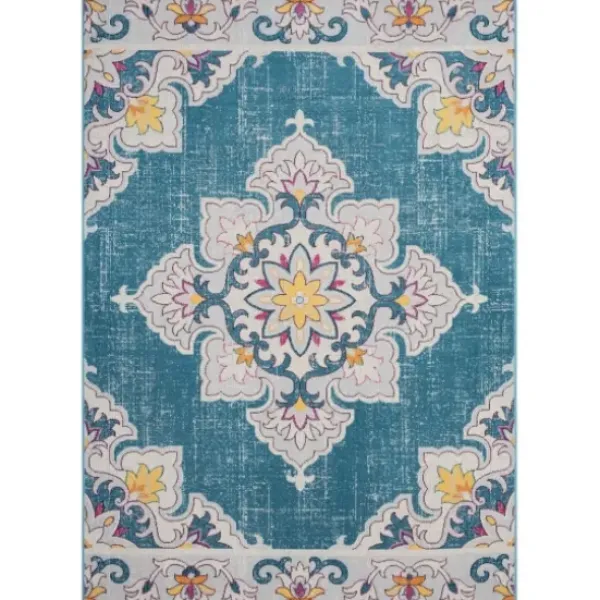 Outdoor Rugs-Kirkland's Home Summer Hues Floral Burst Outdoor Area Rug, 6X9 Multi