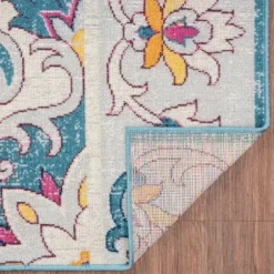 Outdoor Rugs-Kirkland's Home Summer Hues Floral Burst Outdoor Area Rug, 6X9 Multi