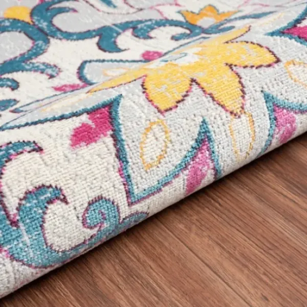Outdoor Rugs-Kirkland's Home Summer Hues Floral Burst Outdoor Area Rug, 6X9 Multi