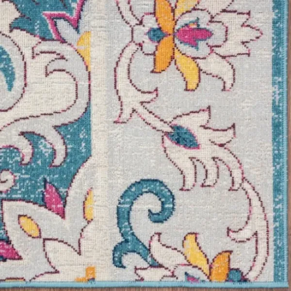 Outdoor Rugs-Kirkland's Home Summer Hues Floral Burst Outdoor Area Rug, 6X9 Multi