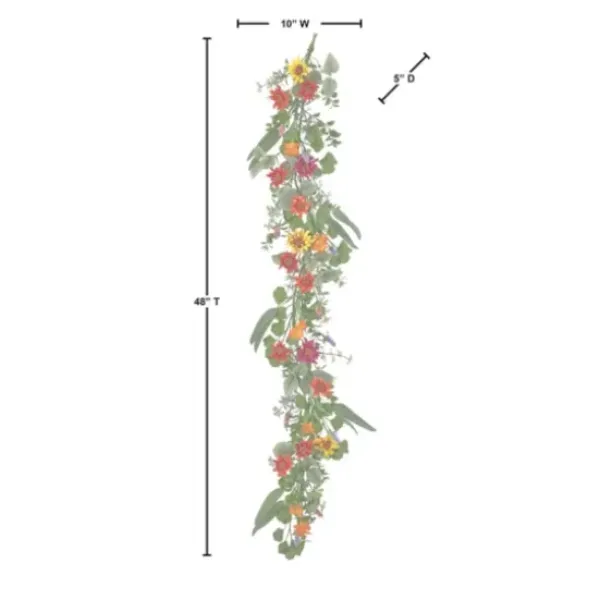 Arrangements & Greenery-Kirkland's Home Summer Shasta Daisy Garland Multi/Green