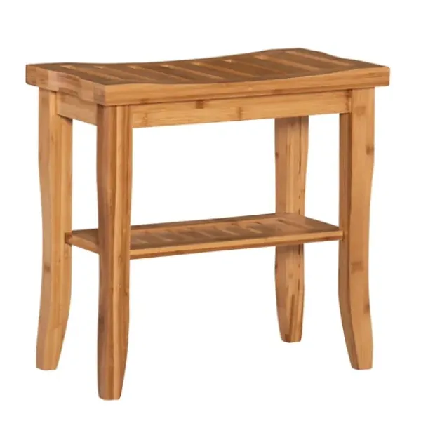 Bathroom Furniture-Kirkland's Home Sumter Bamboo Bathroom Stool