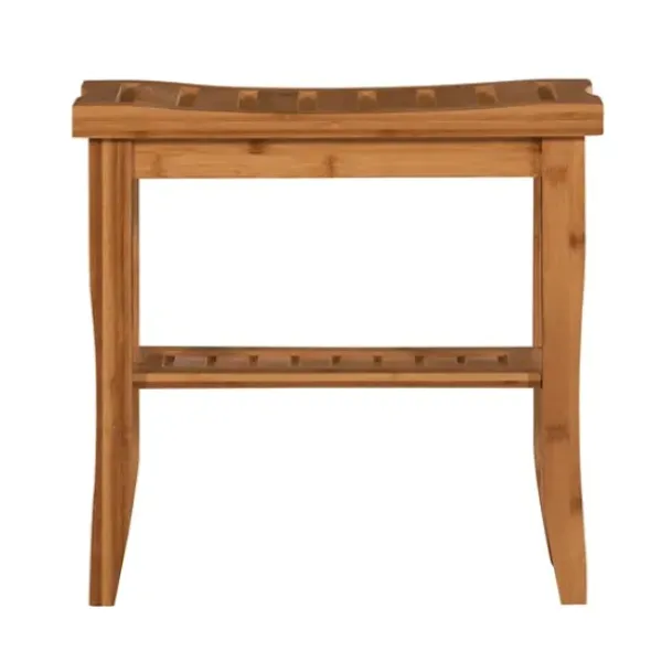 Bathroom Furniture-Kirkland's Home Sumter Bamboo Bathroom Stool