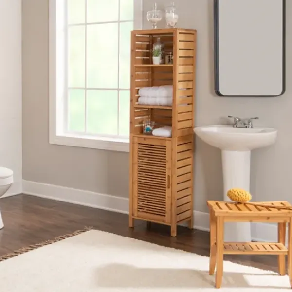 Cabinets & Sideboards-Kirkland's Home Sumter Bamboo Cabinet Space Saver