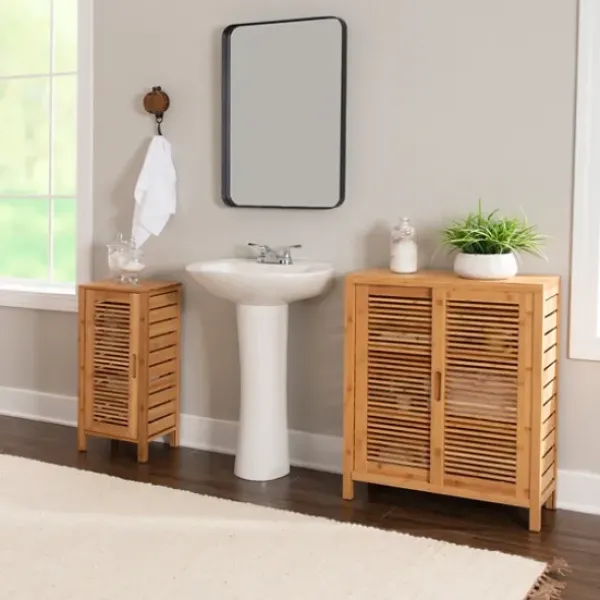 Cabinets & Sideboards-Kirkland's Home Sumter Bamboo Cabinet Space Saver