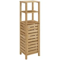 Bathroom Furniture-Kirkland's Home Sumter Bamboo Shelves And Cabinet