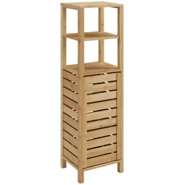 Bathroom Furniture-Kirkland's Home Sumter Bamboo Shelves And Cabinet