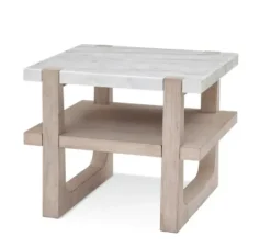 Accent & End Tables-Kirkland's Home Sun Bleached Marble Top Accent Table