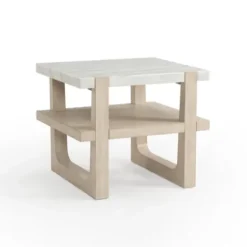 Accent & End Tables-Kirkland's Home Sun Bleached Marble Top Accent Table