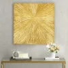 Wall Plaques-Kirkland's Home Sunburst Abstract Wall Plaque Gold