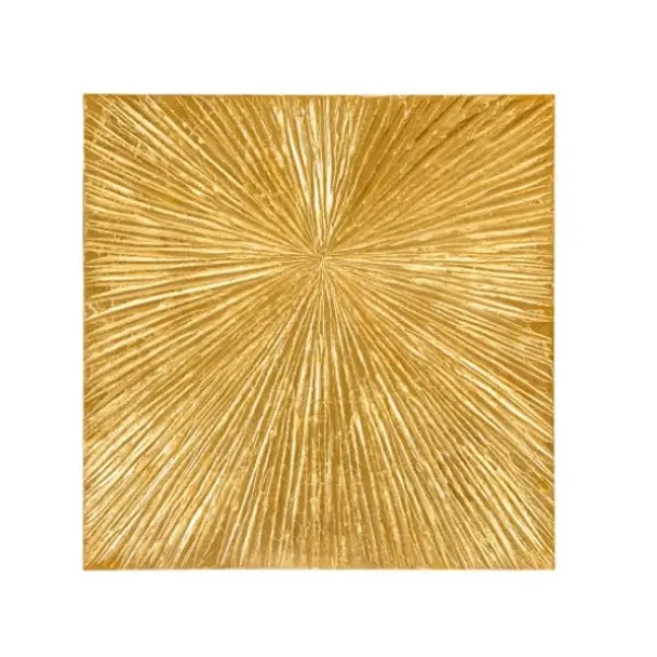 Wall Plaques-Kirkland's Home Sunburst Abstract Wall Plaque Gold