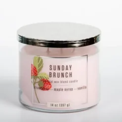 Candles-Kirkland's Home Sunday Brunch 14 Oz. Triple Wick Jar Candle Pink