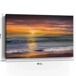 Canvas Art-Kirkland's Home Sundown Descanso Beach Canvas Art Print, 60X40 In. Orange/Blue/Multi