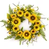 Wreaths-Kirkland's Home Sunflower And Fern Wreath Yellow