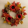 Wreaths-Kirkland's Home Sunflower And Pumpkin Rattan Wreath Orange/Brown