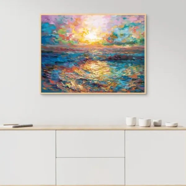 Canvas Art-Kirkland's Home Sunset In Mykonos Framed Canvas Art Print Blue/Multi