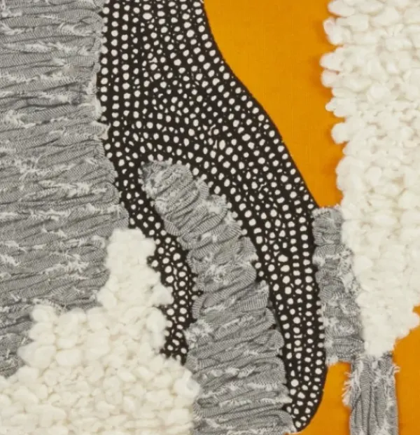 Pillows-Kirkland's Home Sunshine Boucle Textured Lumbar Throw Pillow Yellow/White/Gray