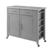 Kitchen Islands & Bar Carts-Kirkland's Home Susanne Stainless Top And Gray Wood Kitchen Island