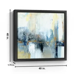Framed Art-Kirkland's Home Sweeping The City Framed Canvas Art Print White/Blue/Yellow