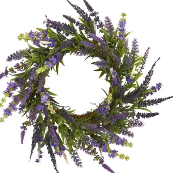 Wreaths-Kirkland's Home Swirled Lavender And Greenery Wreath Purple/Green