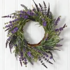 Wreaths-Kirkland's Home Swirled Lavender And Greenery Wreath Purple/Green