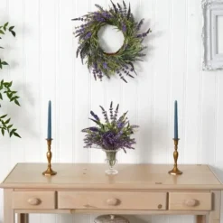 Wreaths-Kirkland's Home Swirled Lavender And Greenery Wreath Purple/Green