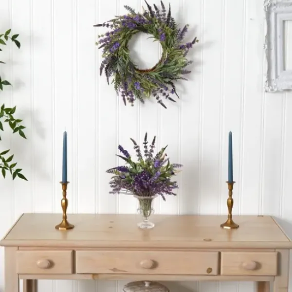 Wreaths-Kirkland's Home Swirled Lavender And Greenery Wreath Purple/Green