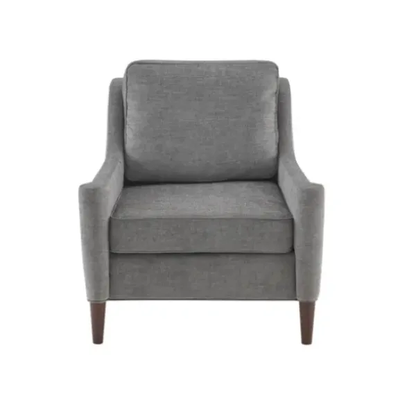 Accent Chairs-Kirkland's Home Swoop Arm Upholstered Accent Chair Gray