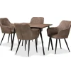Dining Tables-Kirkland's Home Table And Leather Bucket Chairs 5-Pc. Dining Set Brown/Black