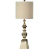 Table Lamps-Kirkland's Home Tall Distressed Cream Table Lamps, Set Of 2 Ivory