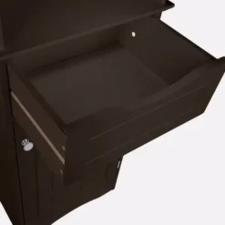 Cabinets & Sideboards-Kirkland's Home Tall Espresso Open Shelves Cabinet Brown