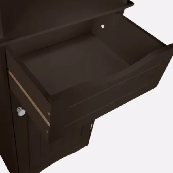 Cabinets & Sideboards-Kirkland's Home Tall Espresso Open Shelves Cabinet Brown