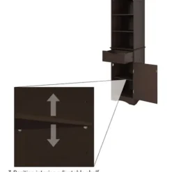 Cabinets & Sideboards-Kirkland's Home Tall Espresso Open Shelves Cabinet Brown