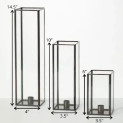 Candle Holders-Kirkland's Home Tall Frame 3-Pc. Tapered Candle Holder Set Black