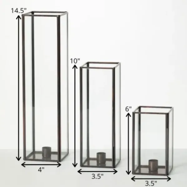 Candle Holders-Kirkland's Home Tall Frame 3-Pc. Tapered Candle Holder Set Black