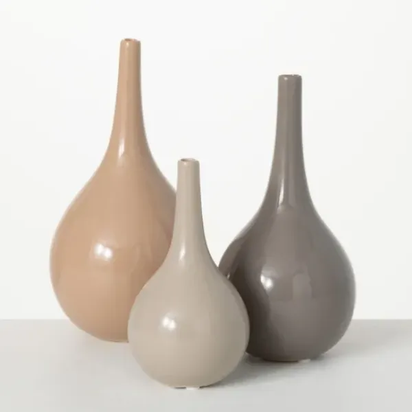Vases-Kirkland's Home Tall Gold Marble Ceramic Vase Gray/Gold