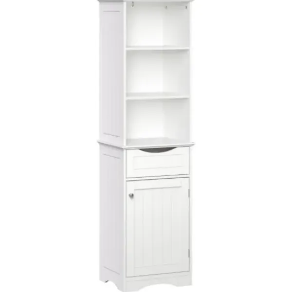 Cabinets & Sideboards-Kirkland's Home Tall Open Shelves Cabinet White