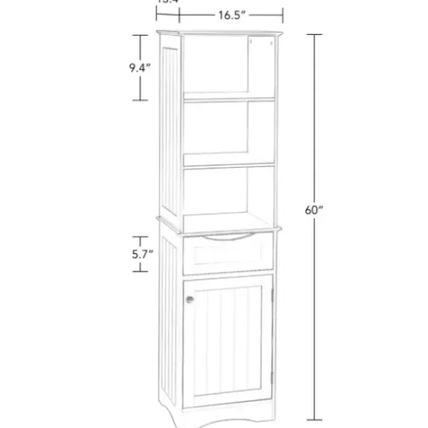 Cabinets & Sideboards-Kirkland's Home Tall Open Shelves Cabinet White