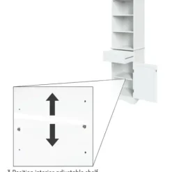 Cabinets & Sideboards-Kirkland's Home Tall Open Shelves Cabinet White