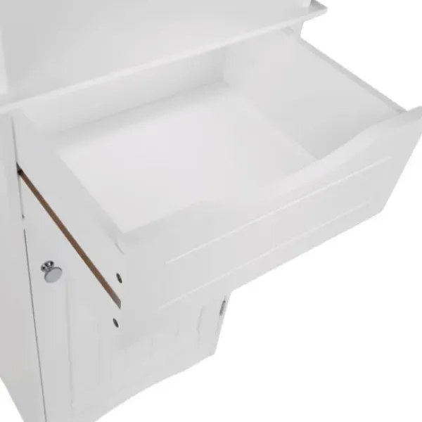 Cabinets & Sideboards-Kirkland's Home Tall Open Shelves Cabinet White